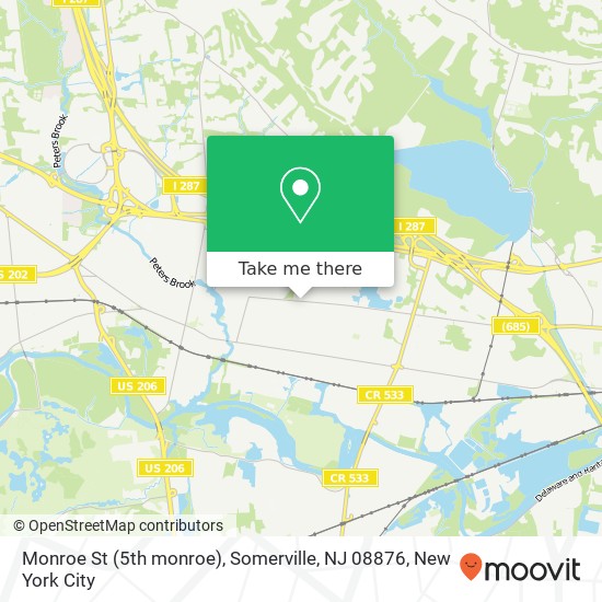 Mapa de Monroe St (5th monroe), Somerville, NJ 08876