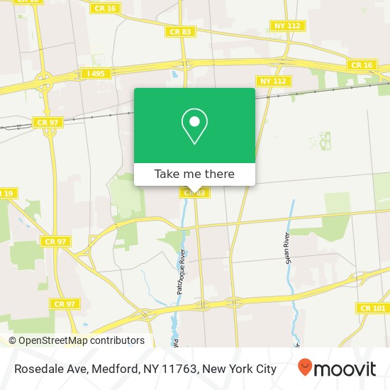 Mapa de Rosedale Ave, Medford, NY 11763
