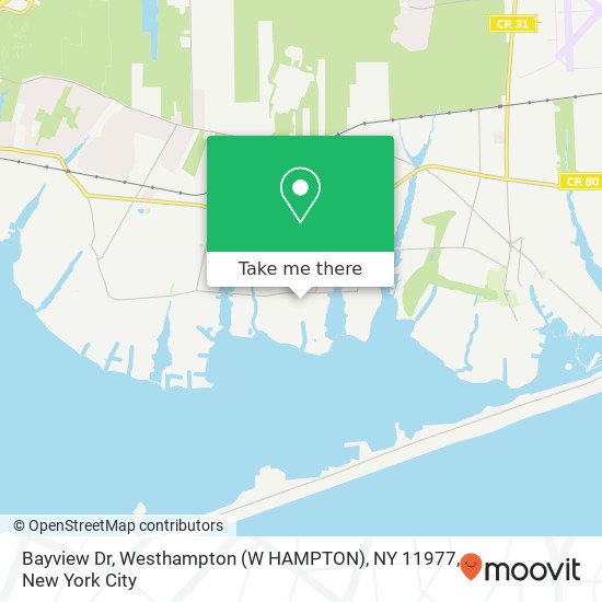 Bayview Dr, Westhampton (W HAMPTON), NY 11977 map