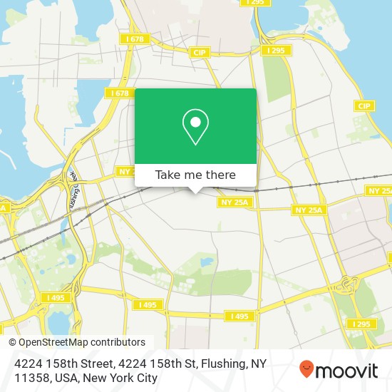 Mapa de 4224 158th Street, 4224 158th St, Flushing, NY 11358, USA