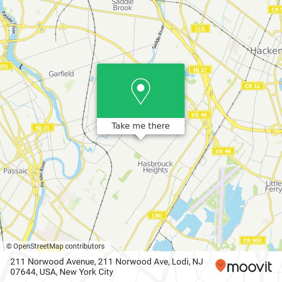 211 Norwood Avenue, 211 Norwood Ave, Lodi, NJ 07644, USA map