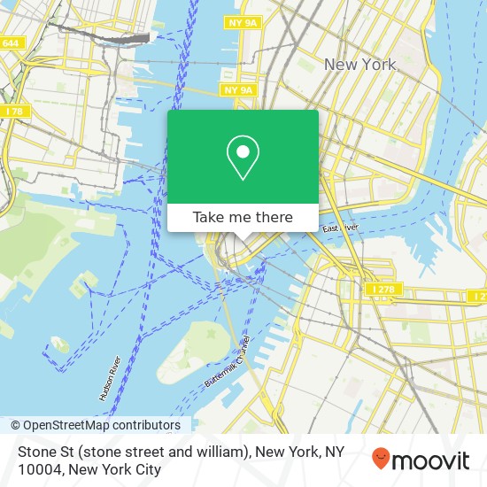 Stone St (stone street and william), New York, NY 10004 map