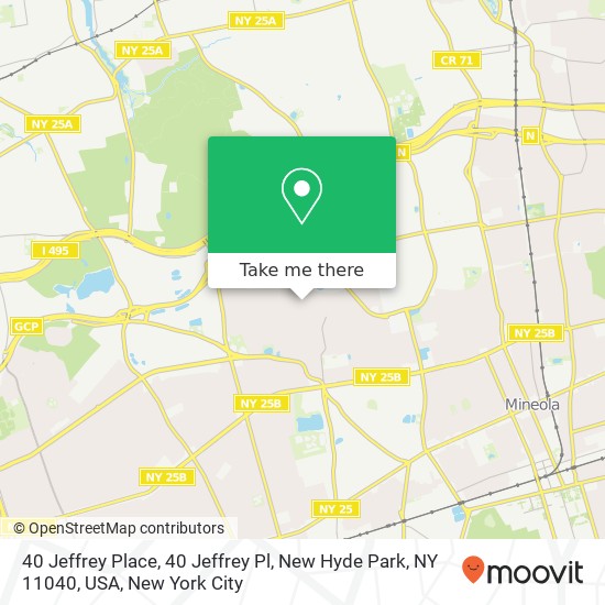 40 Jeffrey Place, 40 Jeffrey Pl, New Hyde Park, NY 11040, USA map