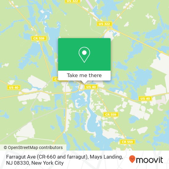 Mapa de Farragut Ave (CR-660 and farragut), Mays Landing, NJ 08330