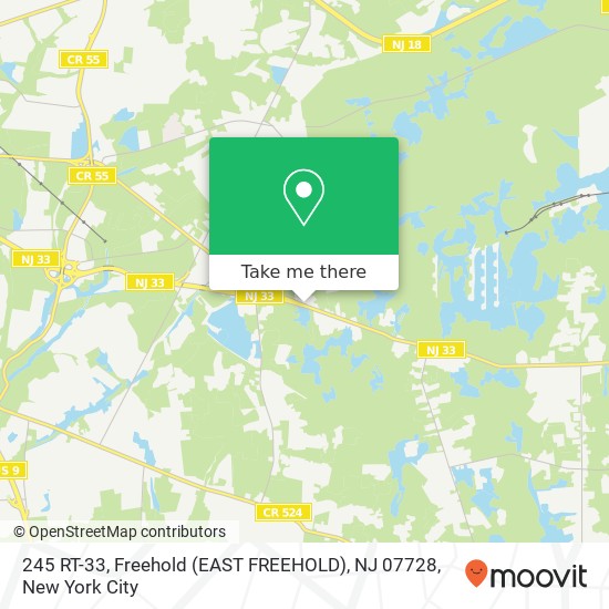 Mapa de 245 RT-33, Freehold (EAST FREEHOLD), NJ 07728