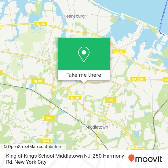 Mapa de King of Kings School Middletown NJ, 250 Harmony Rd