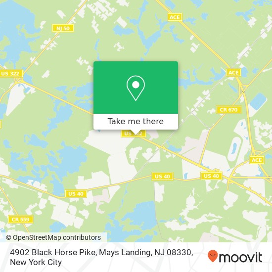 Mapa de 4902 Black Horse Pike, Mays Landing, NJ 08330