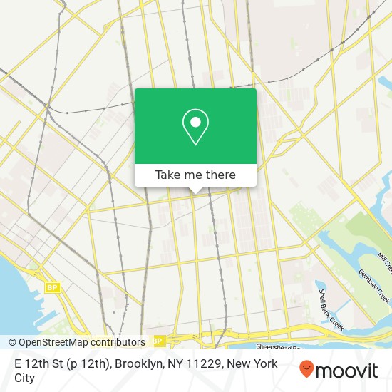 Mapa de E 12th St (p 12th), Brooklyn, NY 11229