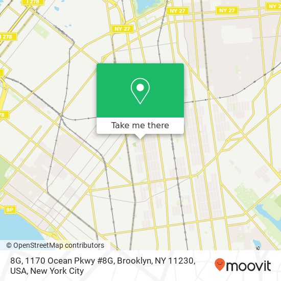 8G, 1170 Ocean Pkwy #8G, Brooklyn, NY 11230, USA map