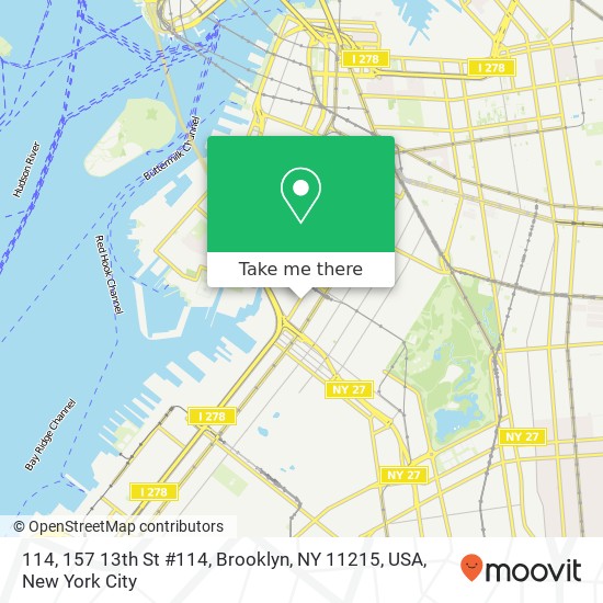 Mapa de 114, 157 13th St #114, Brooklyn, NY 11215, USA