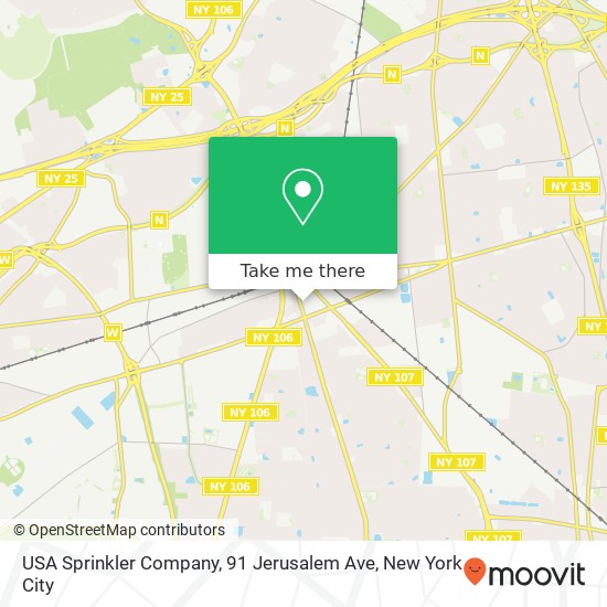 Mapa de USA Sprinkler Company, 91 Jerusalem Ave