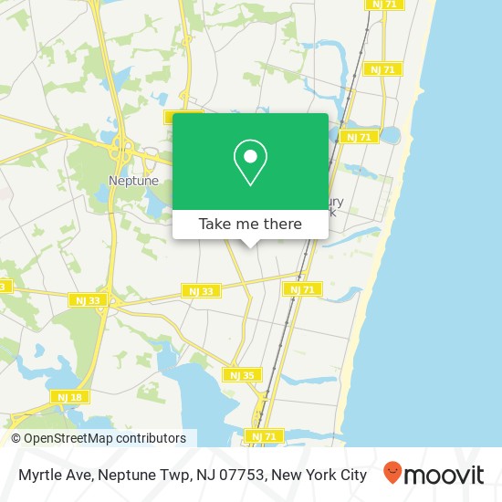 Mapa de Myrtle Ave, Neptune Twp, NJ 07753