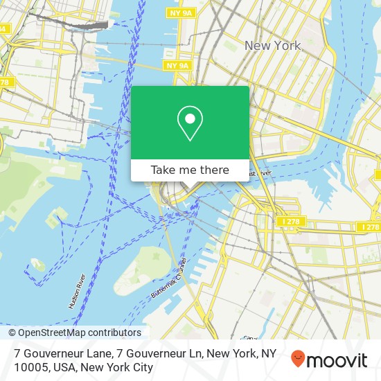 Mapa de 7 Gouverneur Lane, 7 Gouverneur Ln, New York, NY 10005, USA