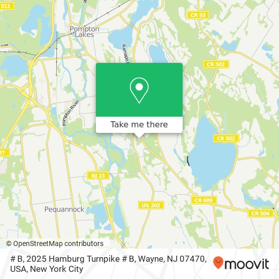 Mapa de # B, 2025 Hamburg Turnpike # B, Wayne, NJ 07470, USA