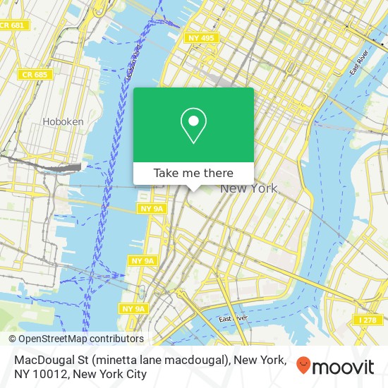 MacDougal St (minetta lane macdougal), New York, NY 10012 map