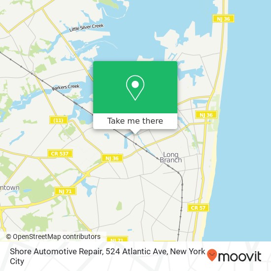Mapa de Shore Automotive Repair, 524 Atlantic Ave