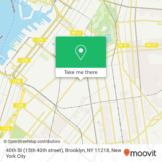 Mapa de 40th St (15th 40th street), Brooklyn, NY 11218