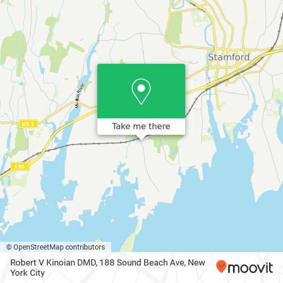 Mapa de Robert V Kinoian DMD, 188 Sound Beach Ave