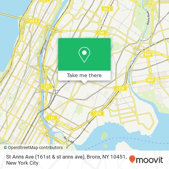 Mapa de St Anns Ave (161st & st anns ave), Bronx, NY 10451