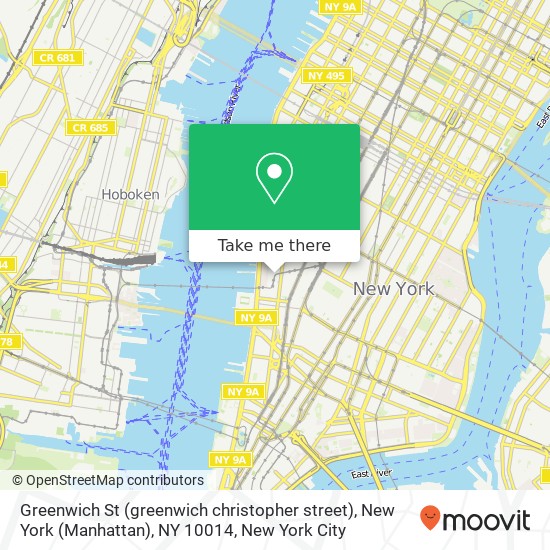 Greenwich St (greenwich christopher street), New York (Manhattan), NY 10014 map