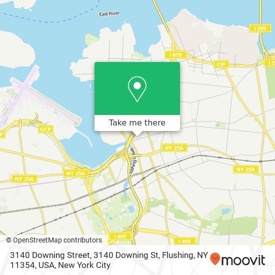 3140 Downing Street, 3140 Downing St, Flushing, NY 11354, USA map