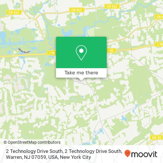 Mapa de 2 Technology Drive South, 2 Technology Drive South, Warren, NJ 07059, USA