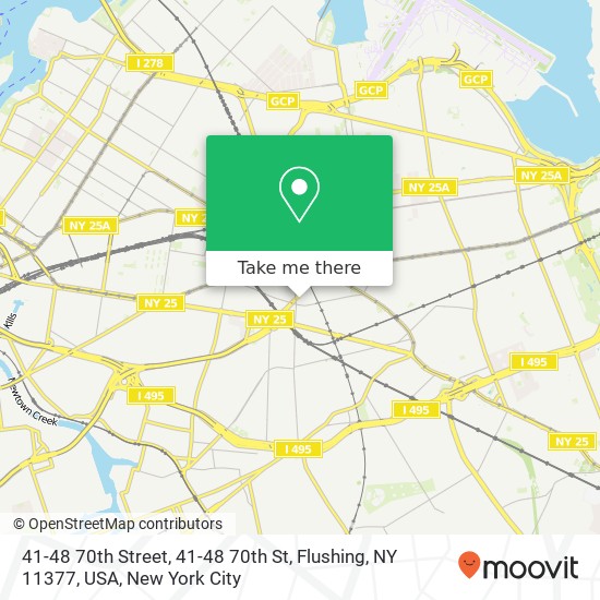 41-48 70th Street, 41-48 70th St, Flushing, NY 11377, USA map