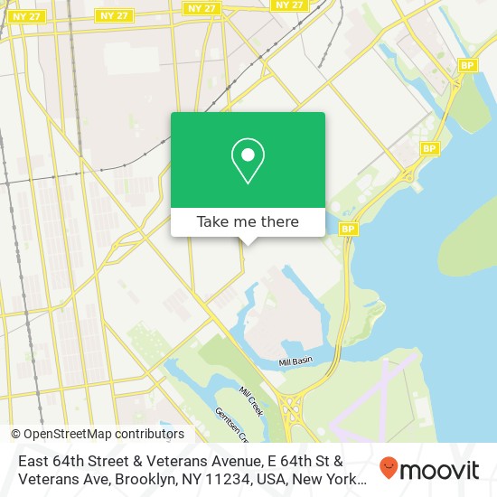 East 64th Street & Veterans Avenue, E 64th St & Veterans Ave, Brooklyn, NY 11234, USA map