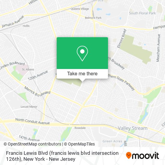 Mapa de Francis Lewis Blvd (francis lewis blvd intersection 126th)