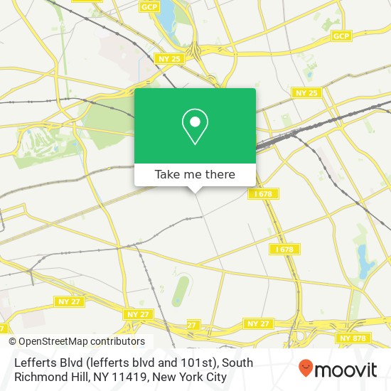 Mapa de Lefferts Blvd (lefferts blvd and 101st), South Richmond Hill, NY 11419