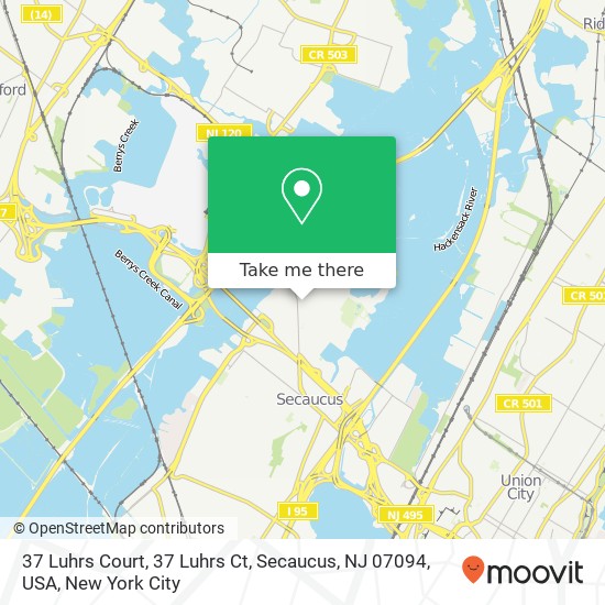 Mapa de 37 Luhrs Court, 37 Luhrs Ct, Secaucus, NJ 07094, USA