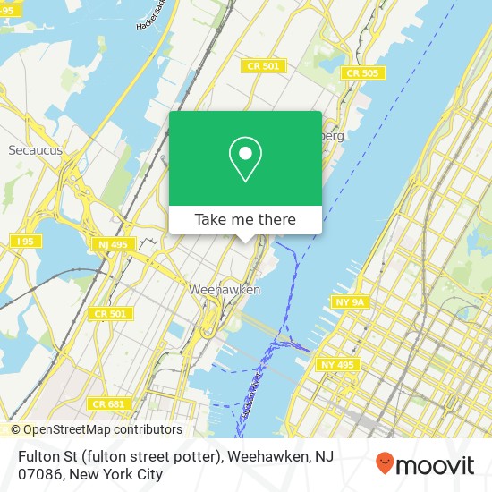 Mapa de Fulton St (fulton street potter), Weehawken, NJ 07086