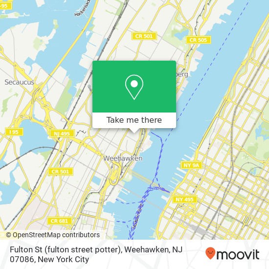 Fulton St (fulton street potter), Weehawken, NJ 07086 map