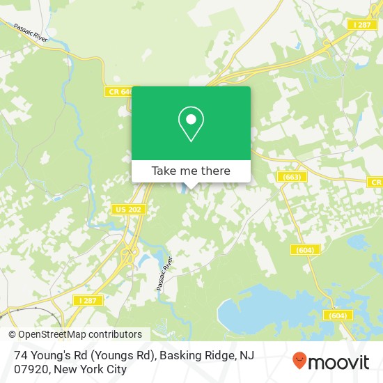 Mapa de 74 Young's Rd (Youngs Rd), Basking Ridge, NJ 07920