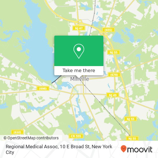 Mapa de Regional Medical Assoc, 10 E Broad St