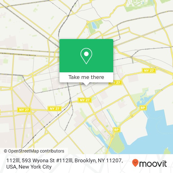 Mapa de 112lll, 593 Wyona St #112lll, Brooklyn, NY 11207, USA