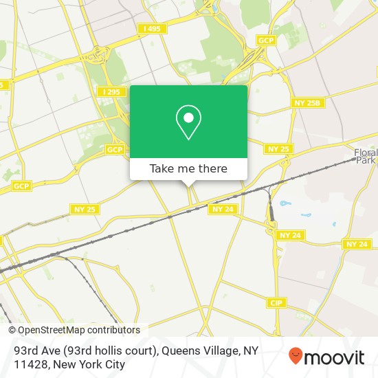 Mapa de 93rd Ave (93rd hollis court), Queens Village, NY 11428