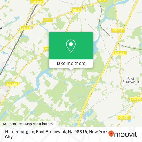 Hardenburg Ln, East Brunswick, NJ 08816 map