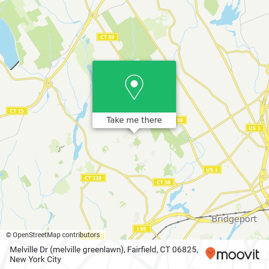 Mapa de Melville Dr (melville greenlawn), Fairfield, CT 06825