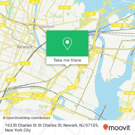 Mapa de 163,St Charles St St Charles St, Newark, NJ 07105