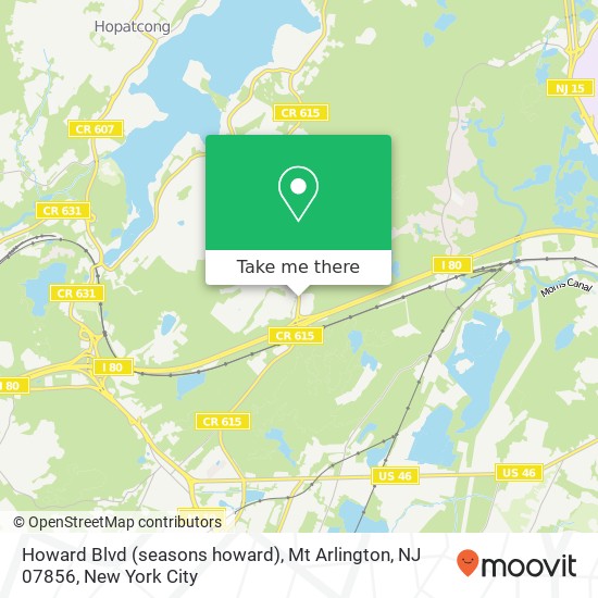 Mapa de Howard Blvd (seasons howard), Mt Arlington, NJ 07856