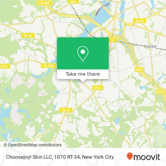Mapa de Choosejoy! Skin LLC, 1070 RT-34