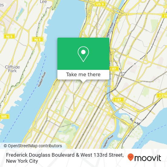 Frederick Douglass Boulevard & West 133rd Street map