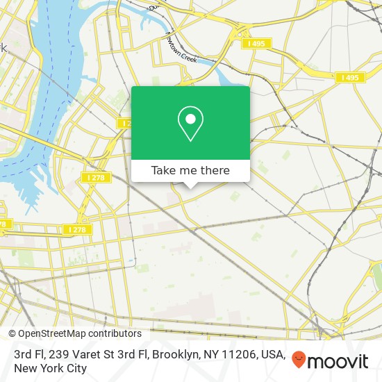 Mapa de 3rd Fl, 239 Varet St 3rd Fl, Brooklyn, NY 11206, USA