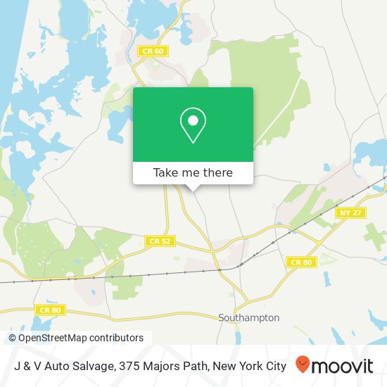 J & V Auto Salvage, 375 Majors Path map