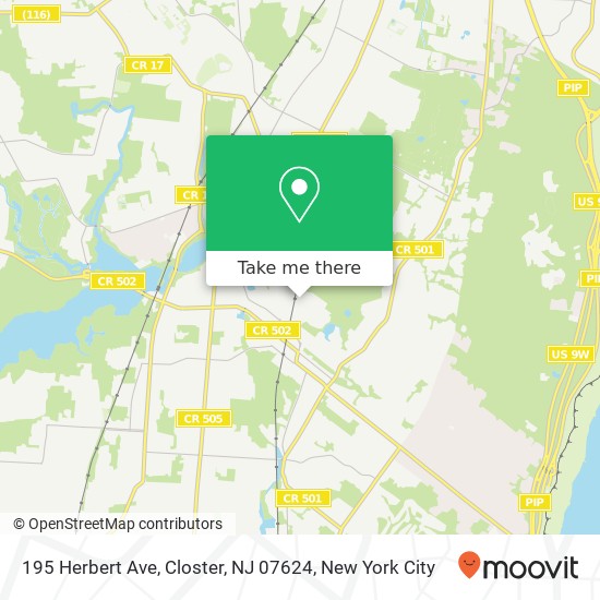 Mapa de 195 Herbert Ave, Closter, NJ 07624