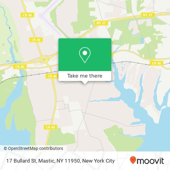 Mapa de 17 Bullard St, Mastic, NY 11950