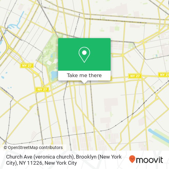 Mapa de Church Ave (veronica church), Brooklyn (New York City), NY 11226