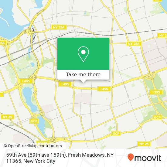 Mapa de 59th Ave (59th ave 159th), Fresh Meadows, NY 11365