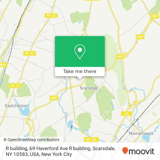 Mapa de R  building, 69 Haverford Ave R  building, Scarsdale, NY 10583, USA